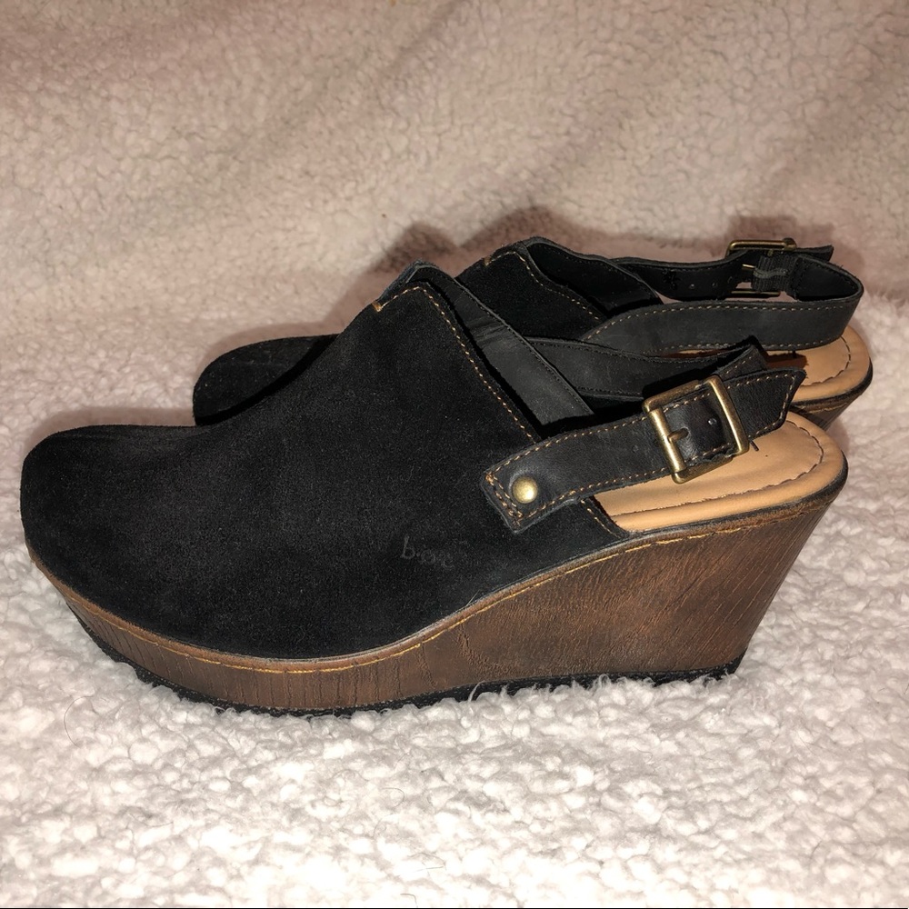 BOC brand women’s May sling back wedge heels black leather Size 8